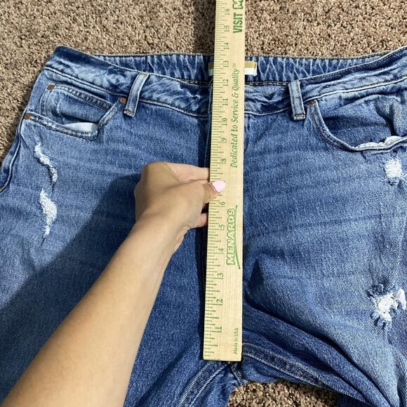 Goldie Jeans Womens 18 Short Blue Legacy Straight Distressed High Rise Denim - Picture 7 of 9